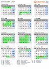 Kalender 1968 mit Ferien und Feiertagen Créteil