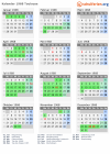 Kalender 1968 mit Ferien und Feiertagen Toulouse