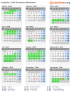 Kalender 1969 mit Ferien und Feiertagen Nordrhein-Westfalen