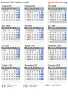 Kalender 1969 mit Ferien und Feiertagen Sachsen-Anhalt