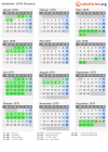 Kalender 1970 mit Ferien und Feiertagen Bremen