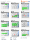 Kalender 1970 mit Ferien und Feiertagen Hamburg