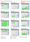 Kalender 1970 mit Ferien und Feiertagen Niedersachsen