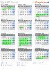 Kalender 1970 mit Ferien und Feiertagen Steiermark
