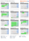 Kalender 1971 mit Ferien und Feiertagen Baden-Württemberg