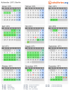 Kalender 1971 mit Ferien und Feiertagen Berlin