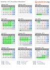 Kalender 1971 mit Ferien und Feiertagen Nordrhein-Westfalen