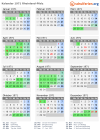 Kalender 1971 mit Ferien und Feiertagen Rheinland-Pfalz