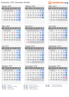 Kalender 1971 mit Ferien und Feiertagen Sachsen-Anhalt