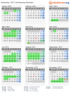 Kalender 1971 mit Ferien und Feiertagen Schleswig-Holstein
