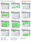 Kalender 1971 mit Ferien und Feiertagen Clermont-Ferrand