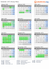 Kalender 1971 mit Ferien und Feiertagen Nancy-Metz