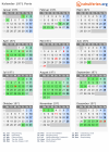 Kalender 1971 mit Ferien und Feiertagen Paris