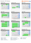 Kalender 1971 mit Ferien und Feiertagen Rennes