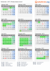 Kalender 1971 mit Ferien und Feiertagen Niederösterreich
