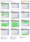 Kalender 1971 mit Ferien und Feiertagen Oberösterreich