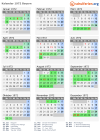 Kalender 1972 mit Ferien und Feiertagen Bayern