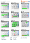Kalender 1972 mit Ferien und Feiertagen Bremen