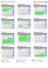 Kalender 1972 mit Ferien und Feiertagen Hessen