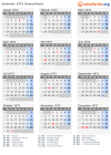Kalender 1972 mit Ferien und Feiertagen Deutschland