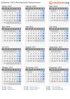 Kalender 1972 mit Ferien und Feiertagen Mecklenburg-Vorpommern