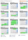 Kalender 1972 mit Ferien und Feiertagen Niedersachsen