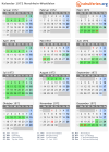 Kalender 1972 mit Ferien und Feiertagen Nordrhein-Westfalen