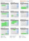 Kalender 1972 mit Ferien und Feiertagen Rheinland-Pfalz