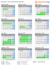 Kalender 1972 mit Ferien und Feiertagen Schleswig-Holstein