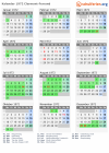 Kalender 1972 mit Ferien und Feiertagen Clermont-Ferrand