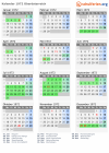 Kalender 1972 mit Ferien und Feiertagen Oberösterreich