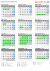 Kalender 1972 mit Ferien und Feiertagen Salzburg