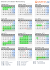 Kalender 1973 mit Ferien und Feiertagen Baden-Württemberg