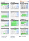 Kalender 1973 mit Ferien und Feiertagen Bayern