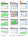 Kalender 1973 mit Ferien und Feiertagen Bremen