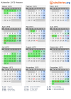 Kalender 1973 mit Ferien und Feiertagen Hessen