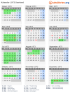 Kalender 1973 mit Ferien und Feiertagen Saarland