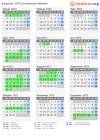 Kalender 1973 mit Ferien und Feiertagen Schleswig-Holstein