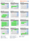 Kalender 1973 mit Ferien und Feiertagen Clermont-Ferrand
