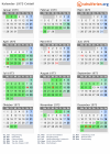 Kalender 1973 mit Ferien und Feiertagen Créteil