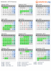 Kalender 1973 mit Ferien und Feiertagen Rennes