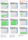 Kalender 1973 mit Ferien und Feiertagen Wien