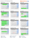 Kalender 1974 mit Ferien und Feiertagen Rheinland-Pfalz