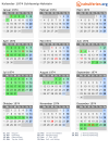 Kalender 1974 mit Ferien und Feiertagen Schleswig-Holstein