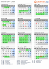 Kalender 1974 mit Ferien und Feiertagen Créteil