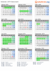Kalender 1974 mit Ferien und Feiertagen Steiermark