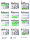 Kalender 1975 mit Ferien und Feiertagen Bayern