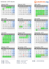 Kalender 1975 mit Ferien und Feiertagen Berlin