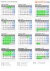 Kalender 1975 mit Ferien und Feiertagen Hamburg