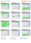 Kalender 1975 mit Ferien und Feiertagen Hessen
